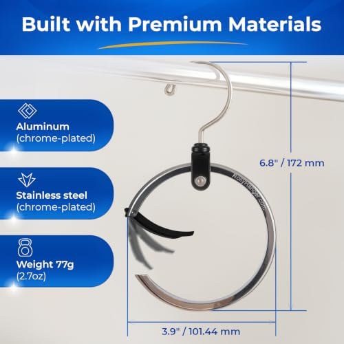 Rolly Hangerยฎ Premium Closet Organizer, Rotating Aluminum Ring Hanger with 36...