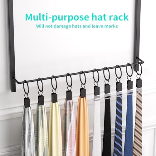 HapiRm Over Door Hat Rack - 3 Tier Wall Mounted Hat Organizer with 30 Movable...