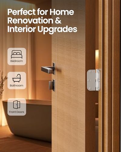 Door Hinges Brushed Nickel 36 Pack 3.5 Inch Rounded 5/8" Radius