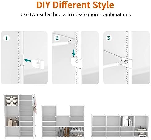 AWTATOS 6 Cube Closet Organizer Storage Shelves, White