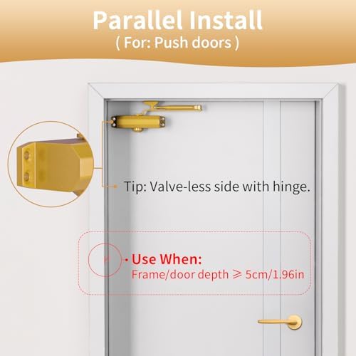 Commercial Grade Door Arm, Dullgolden Finish, Large Size High Traffic (Malls/...