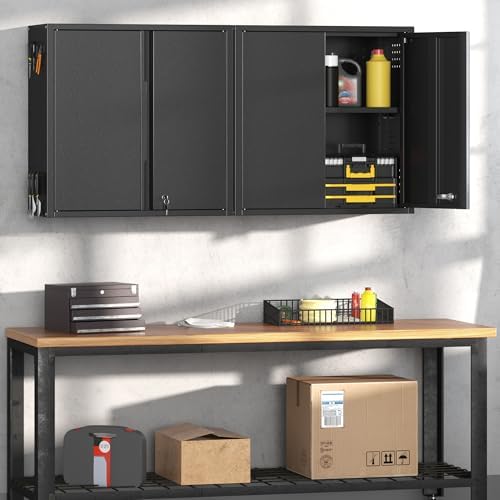 Coolsun 26" H Garage Wall Cabinet with Lockable Doors and Adjustable Shelf