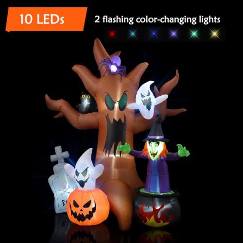 8 FT Halloween Inflatable Spooky Tree Yard Decoration