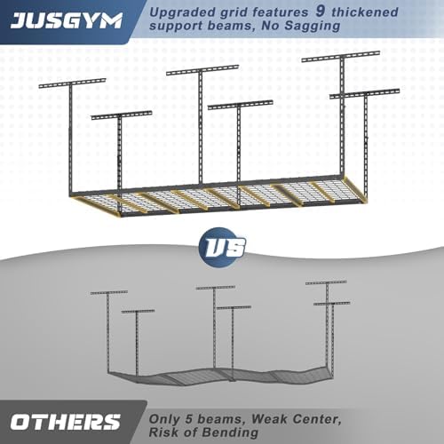 3X6FT Overhead Garage Storage Rack 450LBS Capacity, 26"-40" Height ...