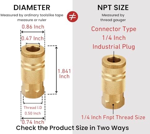 Coupler and Plug Kit, 1/4 Inch NPT, Industrial Type D