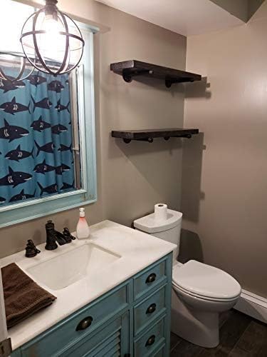 Industrial Black Iron Pipe Shelf Brackets 10 Inch Clothing Rack Set of 6,Heav...