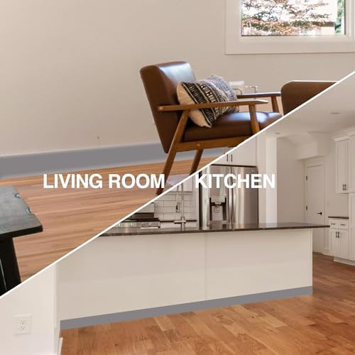 Grey Wall Molding Trim 4 Inch x 40 Feet, Wall Baseboard Molding Trim Flexible...