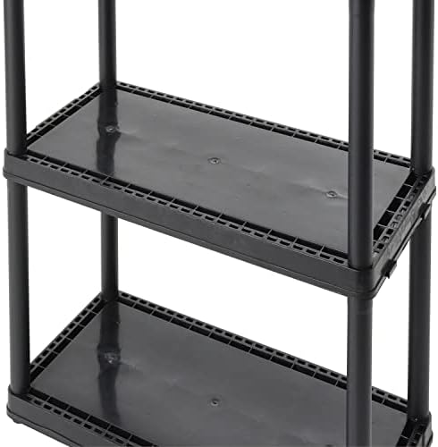 Gracious Living 33 Inch Heavy Duty 3-Shelf Light Duty Storage Shelf, Easy Ass...