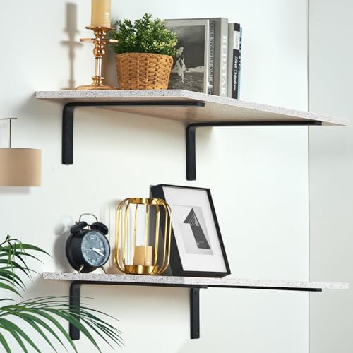 VEVOR Shelf Bracket 16 x 6 in, 4 Pcs Heavy Duty Floating Shelf Brackets, (2/5...