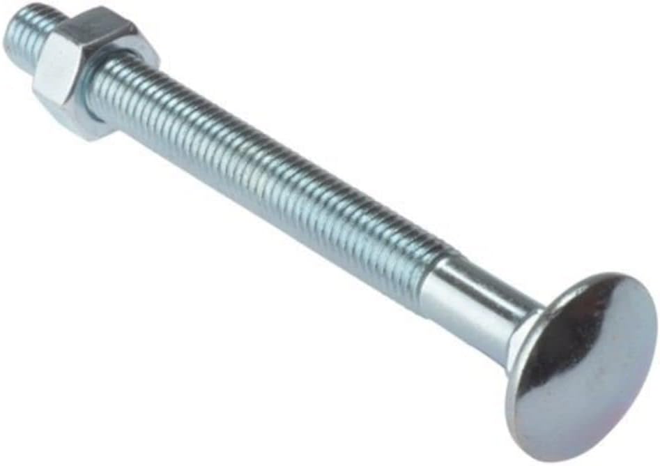Merriway BH04897 Carriage Bolts with Nuts, M10 x 100mm (3/8 inch x 4 inch) - ...