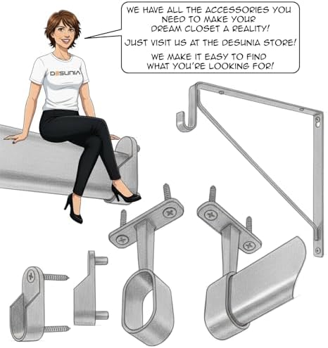 OVAL Closet Rod Shelf Bracket | Adjustable for Rear Cleat Strip | White | 20 ...