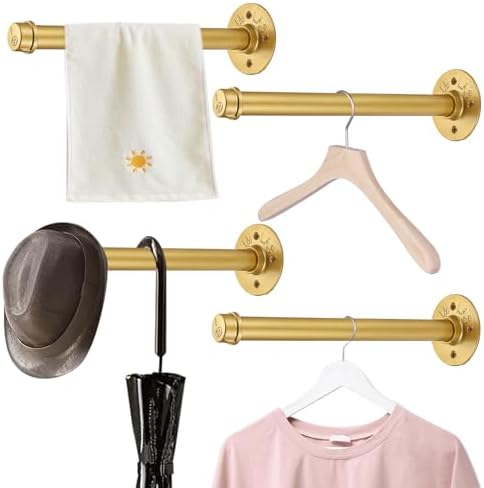 BTSKY 6 Pack Clothes Rack with Screws, 12 Inch Metal Industrial Pipe Clothes ...