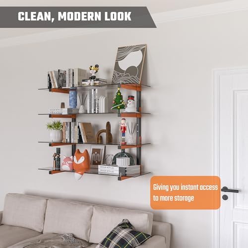 Lumber Storage Rack Wall Mount, Metal 8-Level Wood Storage Rack