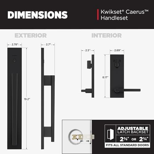 Kwikset Careus Front Door Lock Handle and Deadbolt Set, Entry Door Handleset ...