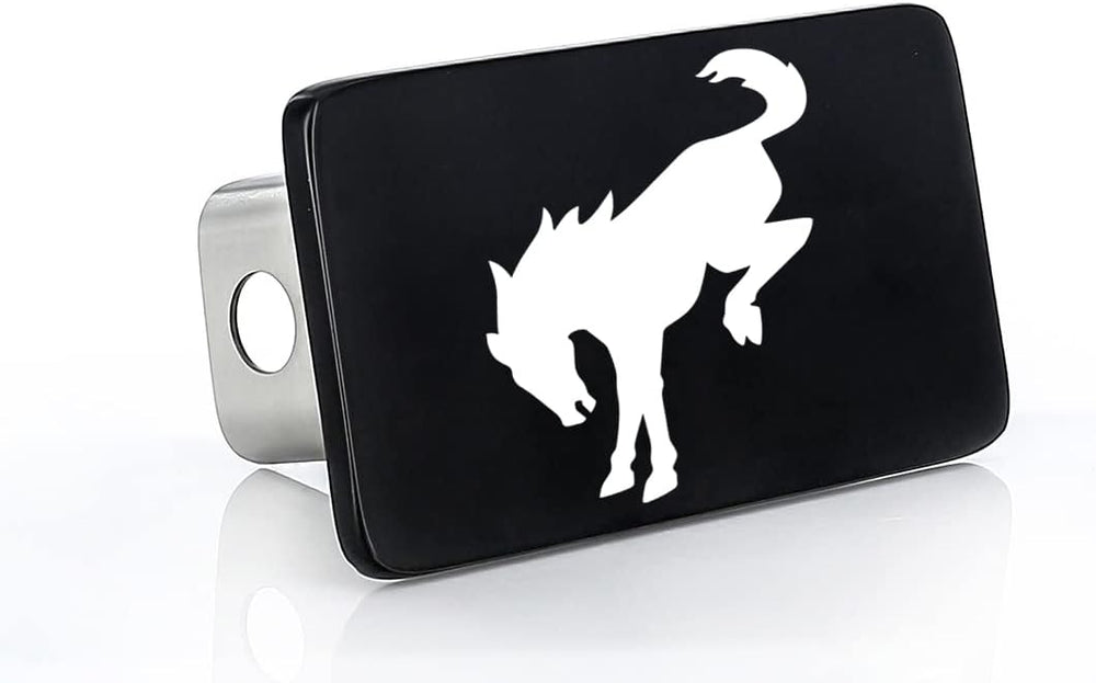 Ford Bronco Horse Logo Black Rectangular Trailer Tow Hitch Cover Plug (2"...