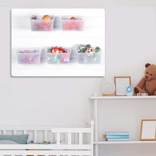 Unittype 18 Pcs Slat wall Bins Wall Mount Storage Organizer Garage, Clear