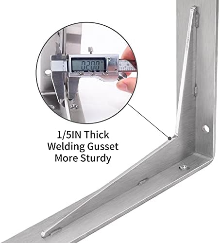 YUMORE Countertop Support Bracket, Heavy Duty 5mm L Bracket, 14x8×2 in