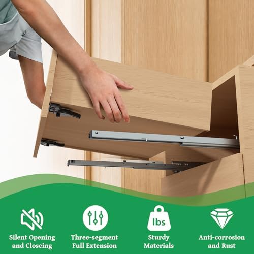 5Pair(10Pack) 18 Inch Undermount Drawer Slides with Rear Mount Bracket