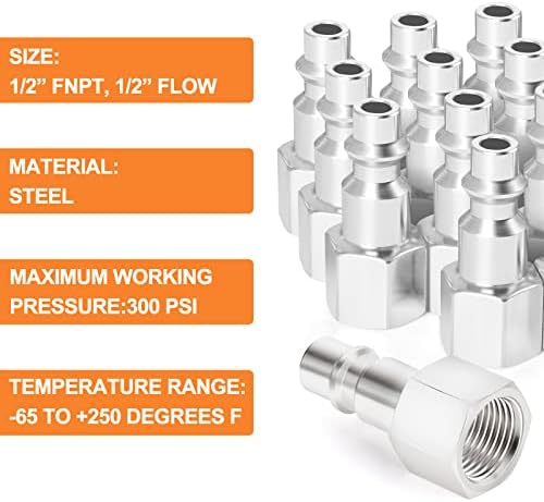 GASHER 10PCS 1/2-Inch NPT Female Industrial Air Tool Fitting, 1/2-Inch High F...