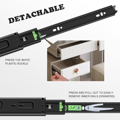 20 inch Soft Close Drawer Slides 6 Pairs Ball Bearing Full Extension Cabinet ...