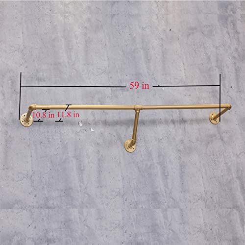 Industrial Pipe Wall Mounted Clothes Hanging Shelves System,Metal Clothing To...