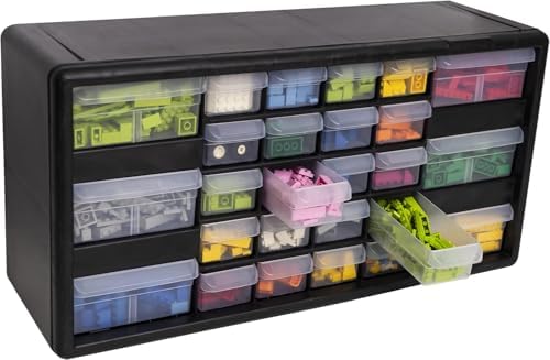 Akro-Mils 26-Drawer Plastic Storage Cabinet, 20"W x 6"D x 10"H...