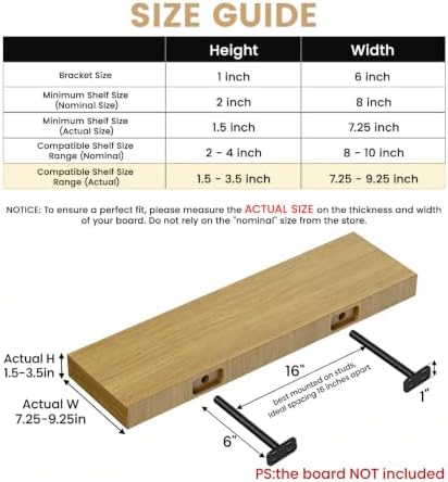 6pcs Wall Shelf Brackets Heavy Duty Floating Shelf Bracket Hidden,Invisible B...