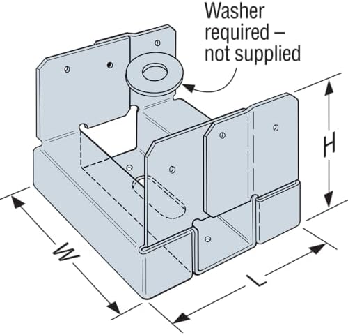Simpson Strong-Tie ABA44Z Post Base - ZMAX Galvanized Adjustable 4x4 Standoff...