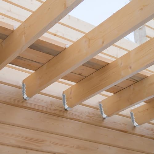 25 Pcs 2x8 Joist Hangers,18 Gauge Metal Face Mount Joist Hanger, Lu28 Joist H...