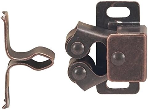 MPJ Double Roller Catch, Brown Antique Copper, with Screws, Contractor Pack (...