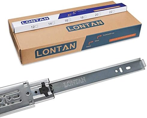 LONTAN 2 Pairs Soft Close Drawer Slides 22 Inch Heavy Duty Cabinet Rails
