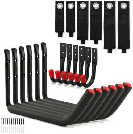 18-Piece Heavy Duty Garage Storage Hooks - 6x15โ Jumbo Garage Hooks with EVA ...