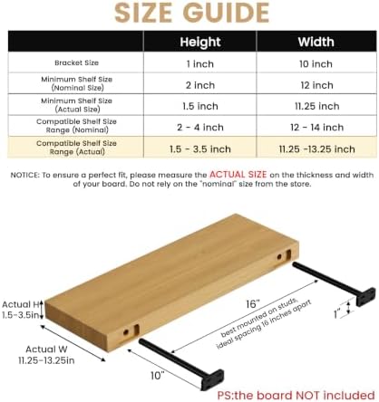 6pcs Wall Shelf Brackets Heavy Duty Floating Shelf Bracket Hidden,Invisible B...