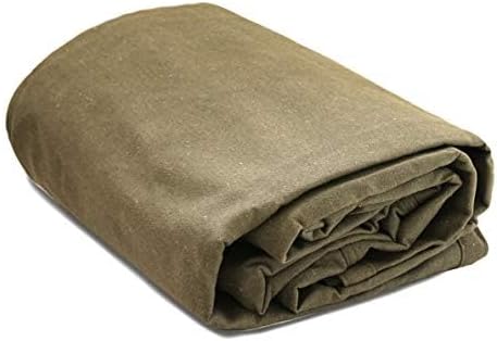 WHITEDUCK Canvas Tarp 18 oz. Heavy Duty Fire Water Repellent UV Resistant, Ru...