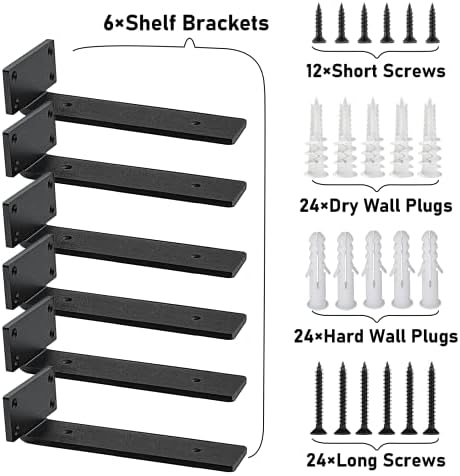 Shelf Brackets Heavy Duty Industrial L Shelf Bracket - 0.2 Inch Thick Premium...