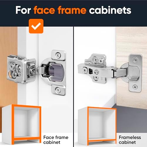 Decobasics 10 Pack Soft Close Cabinet Hinges โ 1" Overlay for Kitchen Ca...