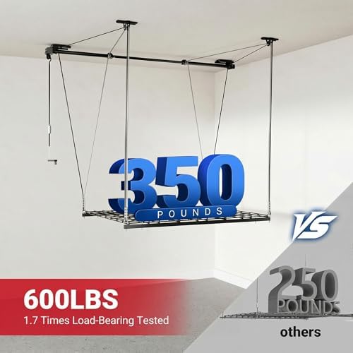 FLEXIMOUNTS GL1 Overhead Garage Lifting Storage Rack, 4x4 Ft Heavy-Duty Metal...