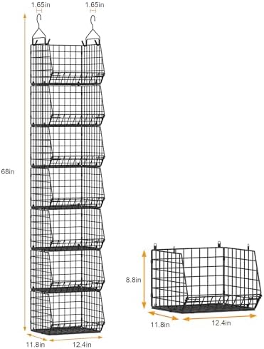 X-cosrack 7 Tier Foldable Hanging Closet Organizer and Storage,Wire Closet Sh...