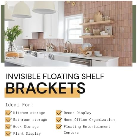 Slimline 12โ Floating Shelf Bracket, 150 LB Weight Capacity, Supports 1.5&quo...