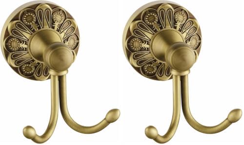 Antique Brass Towel Hook, Wall Mounted Bathroom Hook for Clothing & Robe ...