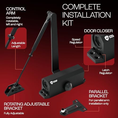 PrimeWare DC-300 Adjustable Automatic Door Closers for Home | Soft Close, No ...