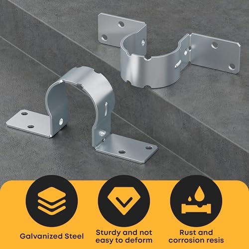 20 PCS Fence Post Brackets, 2-3/8 Steel to Wood Fence Bracket, Fence Brackets...