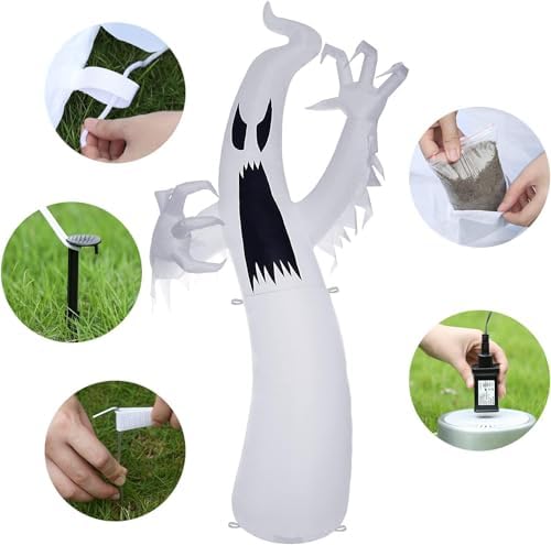 Sizonjoy 12 Ft Giant Halloween Inflatable Ghost, Blow Up Halloween Decoration...