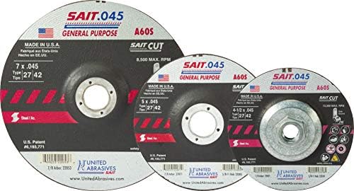 United Abrasives-SAIT 22047 A60S General Purpose Cut-Off Wheel (Type 27/Type ...