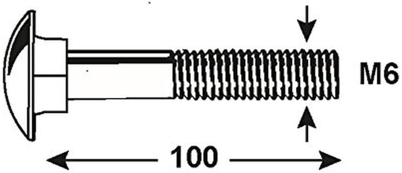 CONNEX KL4110699 Carriage Bolts 603 galv. M6x100, M6 x 100 mm