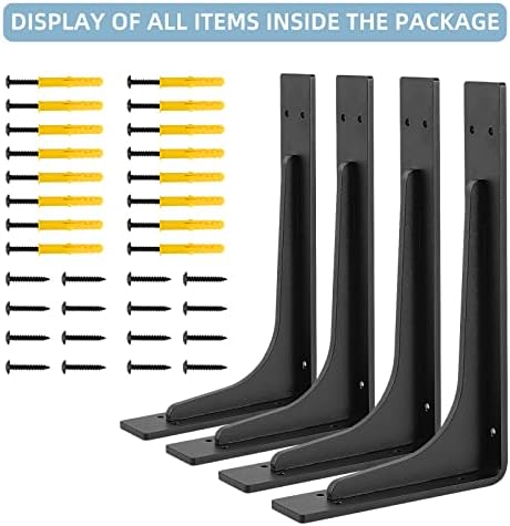 10"x 6"Shelf Brackets,L Shelf Brackets,max Load 300lbs, Vertical An...