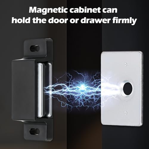 Moxweyeni 24 Pack Cabinet Magnets Magnetic Door Catch 15lb, Black