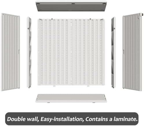 ZZM HDPE Outdoor Storage Shed, Outdoor Plastic Storage Cabinet, Horizontal Re...