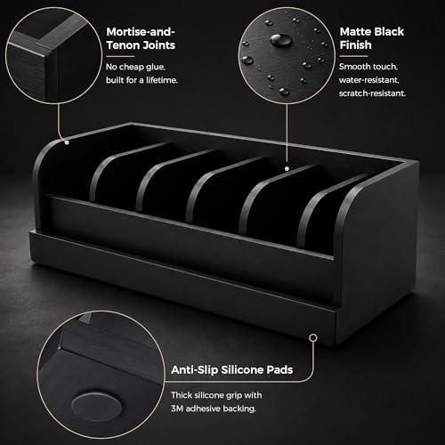 MinBoo Bamboo Belt Organizer Box,6 Grids Belt Rack for Closet and Drawer, Bel...