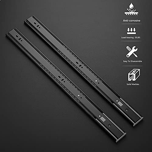 Ravinte Matte Black Soft Close Drawer Slides 22 Inch 10 Pairs 20 Pack